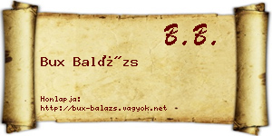 Bux Balázs névjegykártya